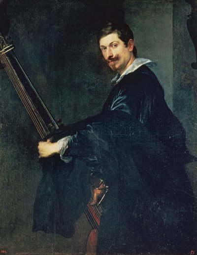 Uomo con un liuto, ritratto del musicista Jacob Gaultier, un liutista alla corte inglese da Anthony van Dyck
