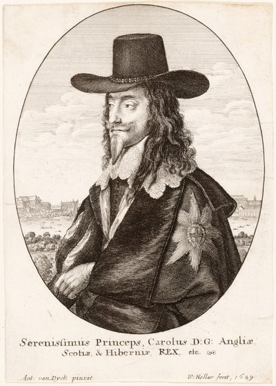Ritratto di Carlo I, pub. 1649 da Anthony van Dyck