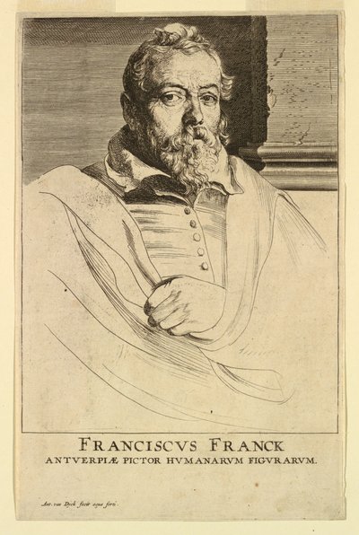 Ritratto di Frans Francken, dalle Icones Principum Virorum da Anthony van Dyck