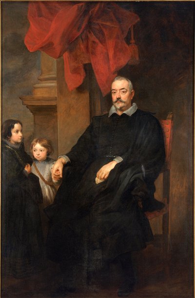Ritratto di nobili genovesi con due ragazze da Anthony van Dyck