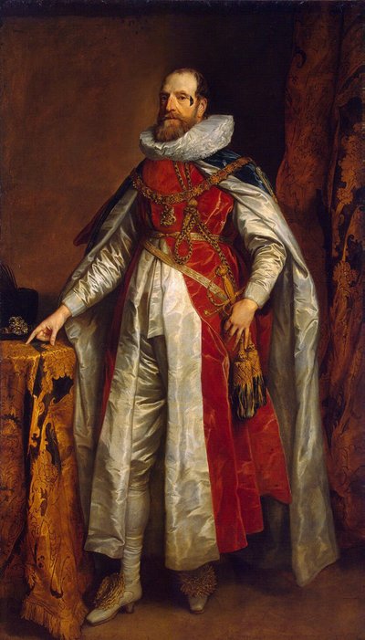 Ritratto di Henry Danvers, 1° Conte di Danby 1573-1644, in abiti da Cavaliere della Giarrettiera, fine anni 1630 da Anthony van Dyck