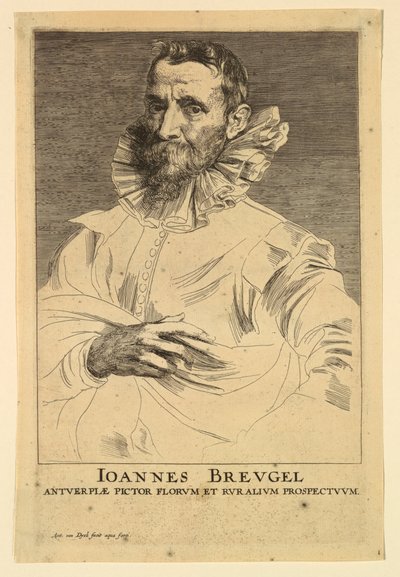 Ritratto di Jan Brueghel il Vecchio, dalle Icones Principum Virorum da Anthony van Dyck