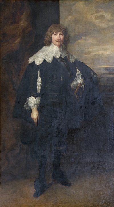 Ritratto di William Cavendish, alterato con fascia blu da Anthony van Dyck