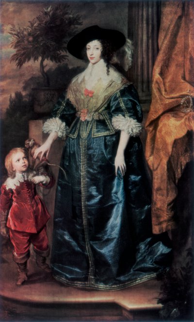Regina Enrichetta Maria e il suo nano Sir Jeffrey Hudson, c1633, 1927 da Anthony van Dyck