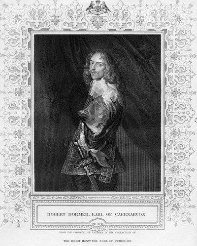 Robert Dormer, Conte di Caernarvon, stampa realizzata da H. Robinson, illustrazione da 