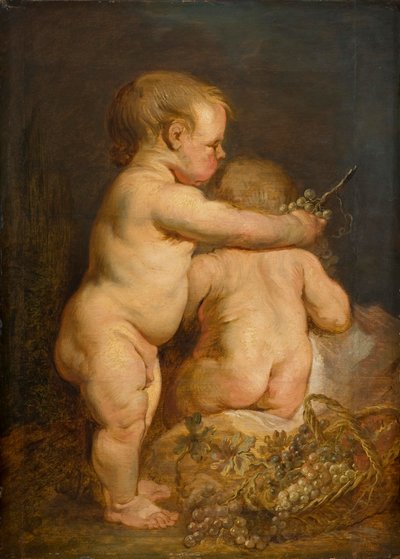 Due bambini nudi con uva da Anthony van Dyck