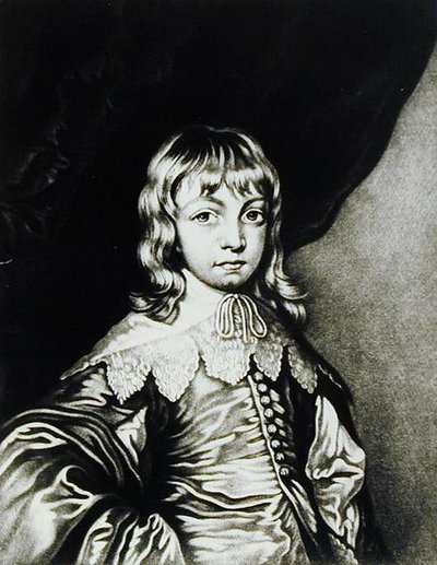 Ritratto di George, Duca di Buckingham (1592-1628) inciso da Robert Dunkarton (1744-c.1817) da Illustrious Characters in British History (mezzotinto) da Anthony van after Dyck
