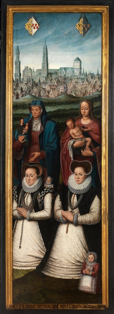 (dettaglio) del Ritratto di Juan Pardo II e delle sue mogli Anna Ingenieulandt e Maria Anchemant da Anthuenis (1536 1613) Claeissins or Claeissens