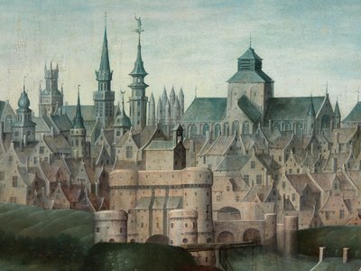 (dettaglio) del Ritratto di Juan Pardo II e delle sue mogli Anna Ingenieulandt e Maria Anchemant da Anthuenis (1536 1613) Claeissins or Claeissens
