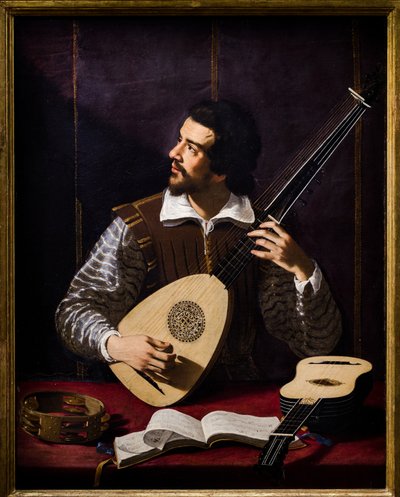 Suonatore di tiorba da Antiveduto Gramatica