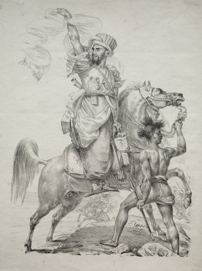 Un Capo Mamelucco a Cavallo che Chiede Aiuto da Antoine-Jean Gros