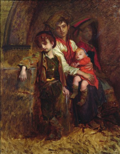 Una famiglia di contadini da Antoine Auguste Ernest Herbert or Hebert