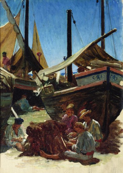 Anzio, il porto da Antoine Auguste Ernest Herbert or Hebert
