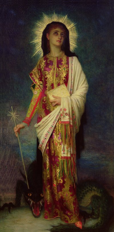 Santa Margherita Uccide il Drago da Antoine Auguste Ernest Herbert or Hebert