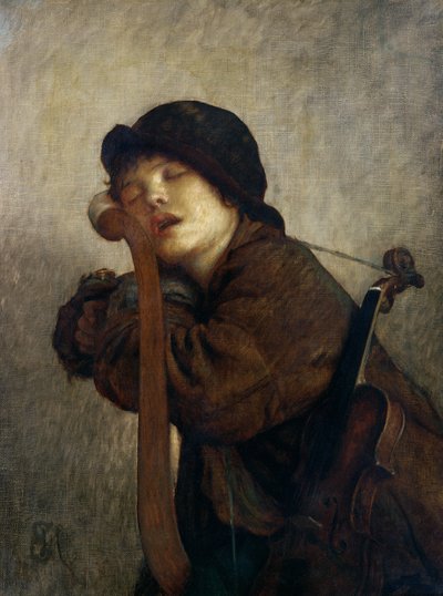 Il piccolo violinista che dorme, 1883 da Antoine Auguste Ernest Herbert or Hebert
