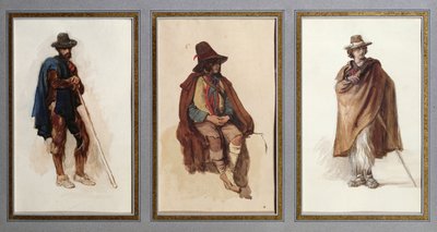Tre tipi di pastori Ciociari da Antoine Auguste Ernest Herbert or Hebert