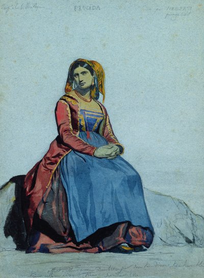 Donna di Procida, seduta da Antoine Auguste Ernest Herbert or Hebert