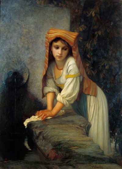 Giovane lavandaia da Antoine Auguste Ernest Herbert or Hebert