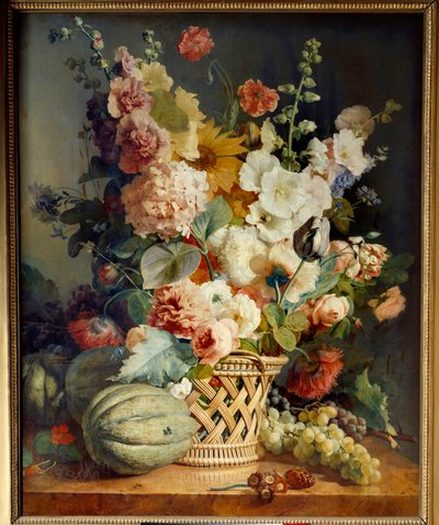 Fiori e frutta in un cesto di vimini da Antoine Berjon