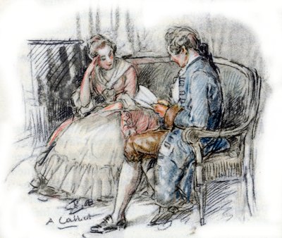 Werther che legge a Charlotte da Antoine Calbet