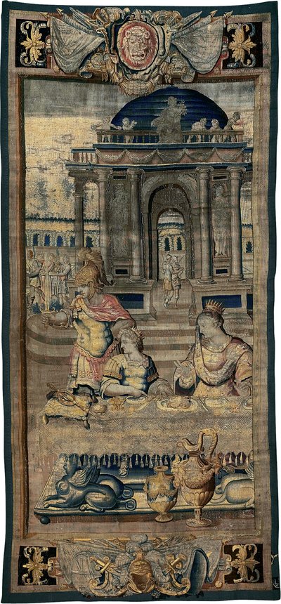 Il Banchetto (parte centrale), dalla Storia di Artemisia da Antoine Caron