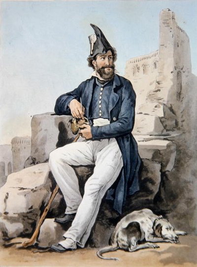 Un soldato barbuto da Antoine Charles Horace Vernet