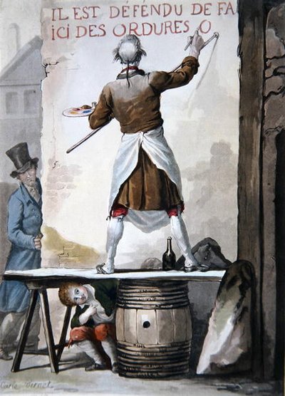 Un cartellonista e il suo assistente da Antoine Charles Horace Vernet