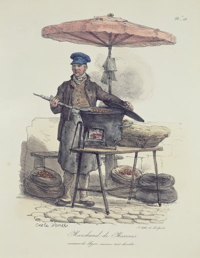 Venditore di castagne da Antoine Charles Horace Vernet