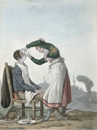 Un minatore che si fa la barba da Antoine Charles Horace Vernet