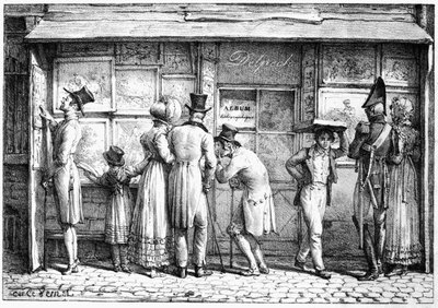 Negozio di stampe litografiche di Delpech, c.1818 da Antoine Charles Horace Vernet