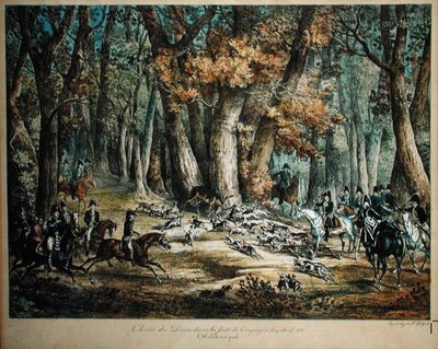 Caccia al cervo nella foresta di Compiegne, 27 aprile 1818 da Antoine Charles Horace Vernet