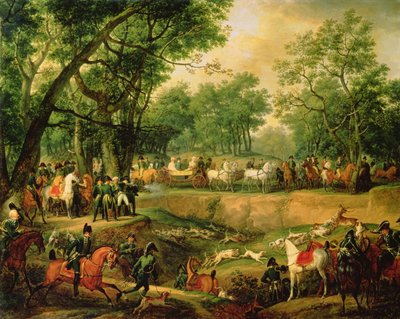 Napoleone a caccia nella foresta di Compiègne, 1811 da Antoine Charles Horace Vernet