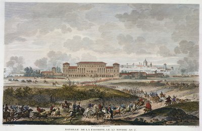 La battaglia di La Favorite, 25 Nivose, Anno 5 (gennaio 1797) incisa da Jean Duplessi-Bertaux da Antoine Charles Horace Vernet