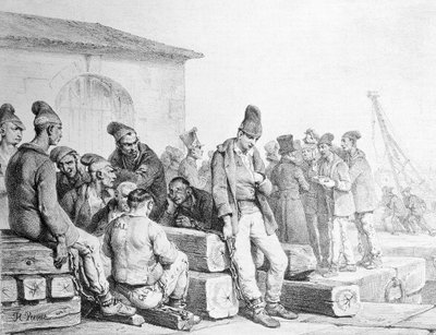 I detenuti, inciso da François Seraphin Delpech, prima metà del XIX secolo da Antoine Charles Horace Vernet