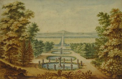 Vista panoramica dei giardini da Antoine Claude Fleury