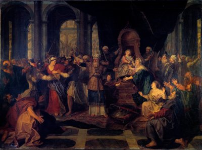 Atalia cacciata dal Tempio. Atalia, moglie di Joram, re di Giuda, rimane vedova e governa il regno abbandonando la religione ebraica da Antoine Coypel