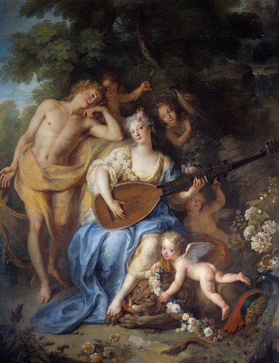 (dettaglio) Ritratto della Duchessa di Villars, nata Angelique de Varangeville da Antoine Coypel