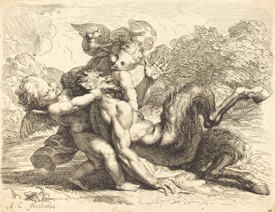 Pan sopraffatto dai putti da Antoine Coypel