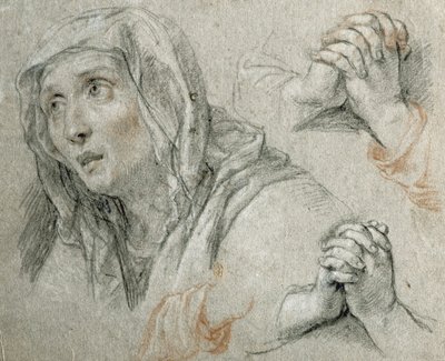 Studi per la figura della Vergine da Antoine Coypel