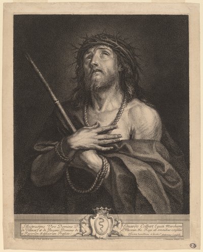 Cristo come uomo dei dolori da Antoine Coypel, finished in engraving by Charles Simonneau