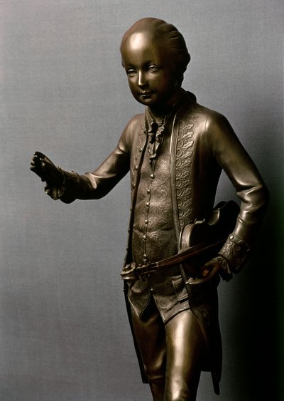 Statua di Mozart da ragazzo (bronzo) da Antoine Denis Chaudet