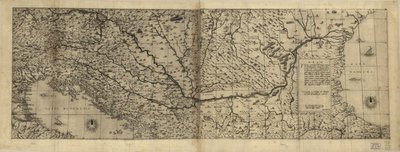 Rilievo mostrato pittoricamente. Alcune mappe interamente in italiano, altre interamente in latino da Antoine; Forlani Lafréry