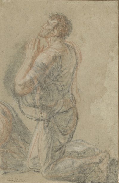 Uomo inginocchiato visto di lato da Antoine François Callet