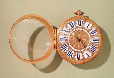Orologio, c.1685 (ottone dorato e smalto) da Antoine Gaudron