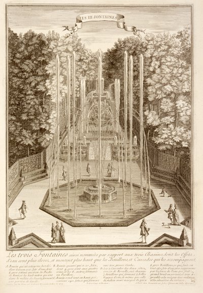 Le Tre Fontane, Versailles, 1714 da Antoine Herriset