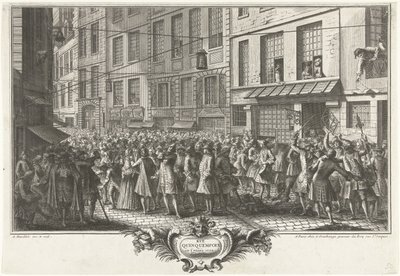 La Rue Quinquempoix, 1720 da Antoine Humblot
