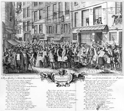 Investitori davanti alla sede della Banque Royale in Rue Quincampoix, Parigi, 1720 da Antoine Humblot