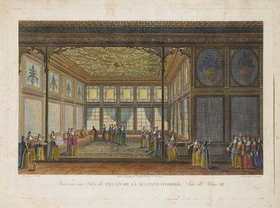 Interno nel palazzo della principessa Hatice Sultan, sorellastra del sultano Selim III, c. 1810 da Antoine Ignace Melling