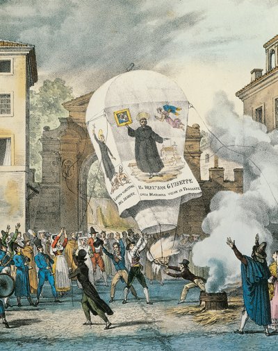 Mongolfiera per la Festa di San Giuseppe a Roma (dettaglio) da Antoine Jean Baptiste Thomas