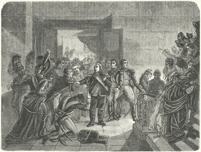 Luigi XVIII lascia il Palazzo delle Tuileries dopo aver appreso del ritorno di Napoleone in Francia dall